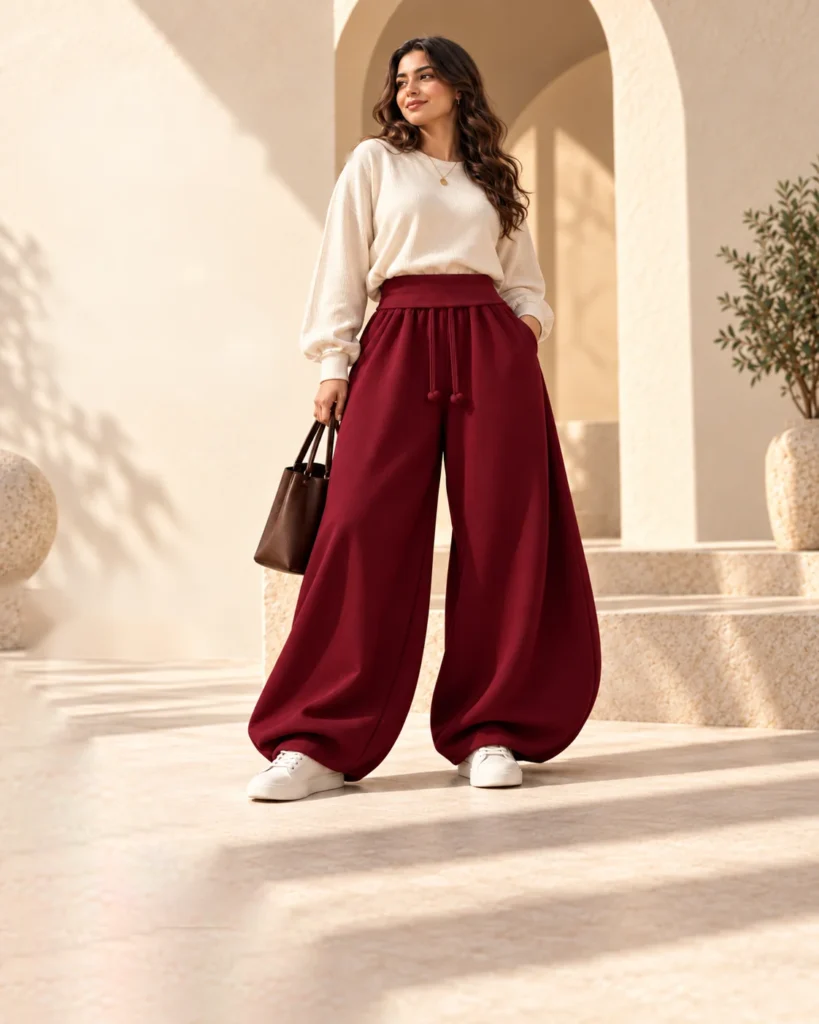 DIDO بنطلون بالون ميلتون — burgundy model